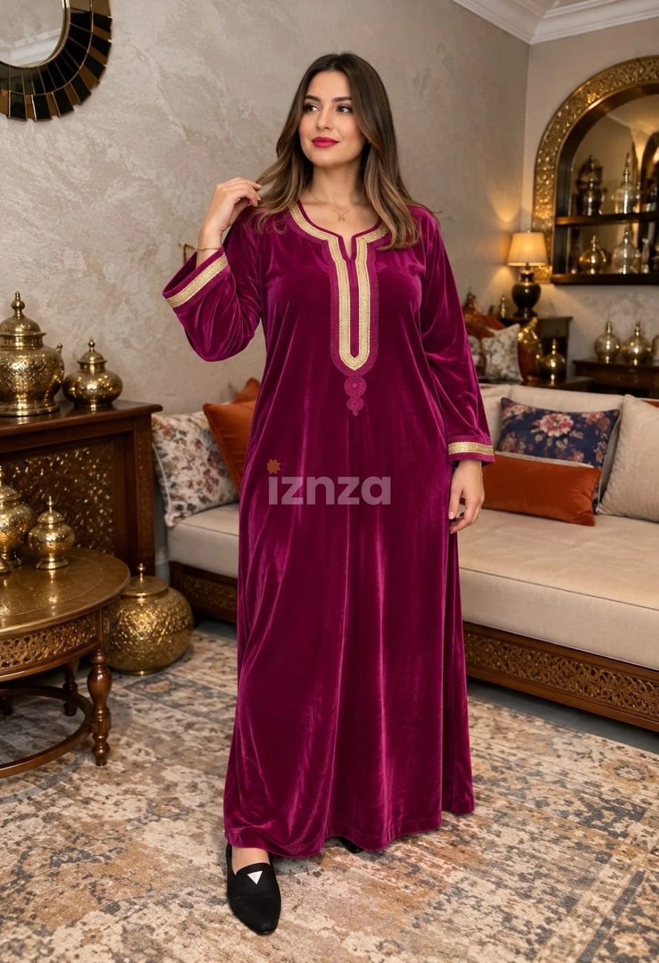 كندورة مغربية مبّرة ممتازة بالطرزة والعقيق 🇲🇦 — 4