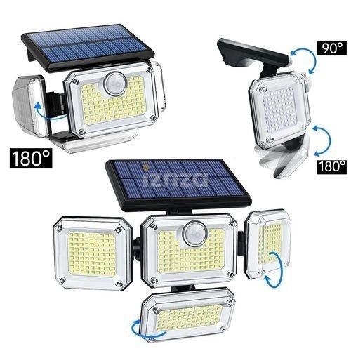كشاف إضاءة LED   ، مزود بمستشعر حركة.Projecteur LED solaire extérieur avec détecteur de mouvement.