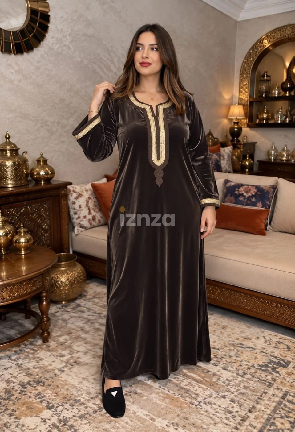 كندورة مغربية مبّرة ممتازة بالطرزة والعقيق 🇲🇦 — 3