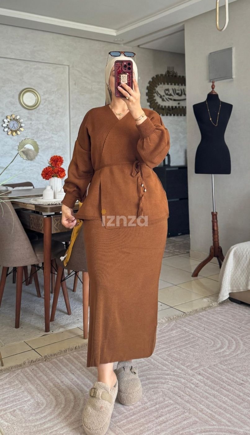 طقم كيمونو وصاية طويلة مع الحزام - 3 ديال القطع - 320 درهم — 4