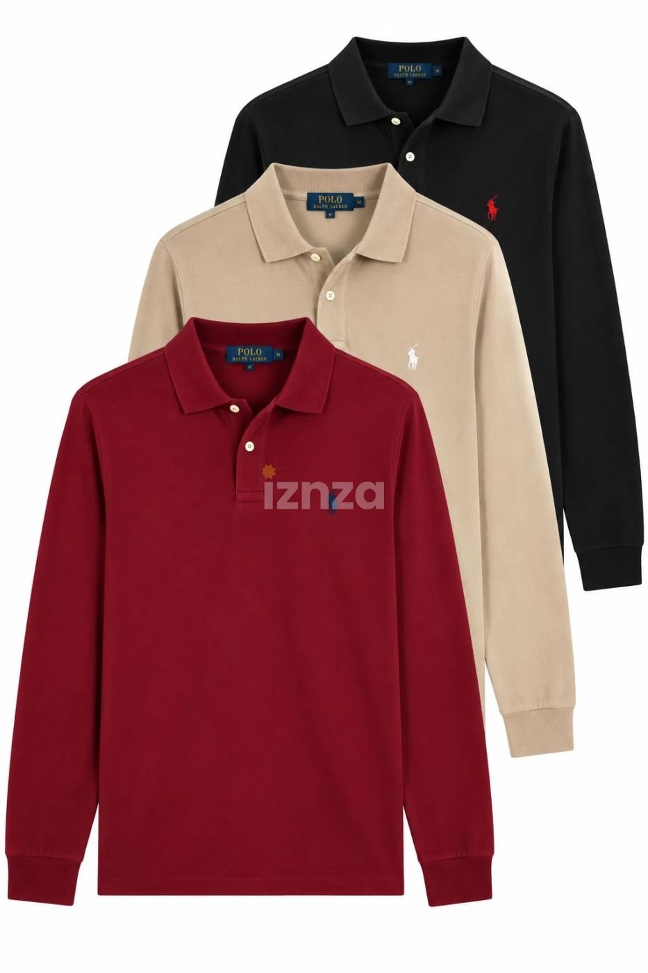 Pack de 3 Polos Homme – Bordeaux, Beige & Noir — 4
